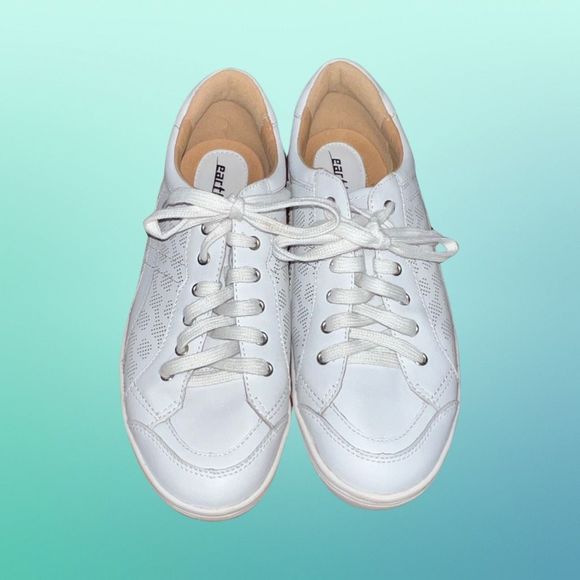 Earth Quince White Leather Lace Up Lifestyle Sneakers Size 8.5 - Picture 2 of 6